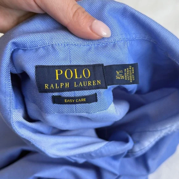 Polo by Ralph Lauren Men's easy care Blue Shirt size 34/35 - Picture 3 of 8